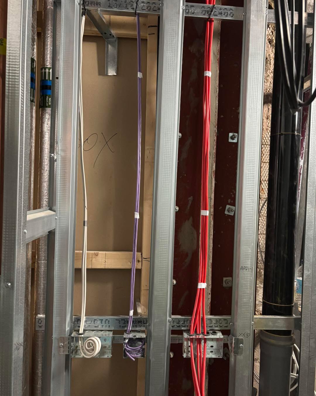 Power, data and DDA alarm panel all run and ready for the second fix. just a few more rooms/hallways/ floors to first fix!There is a lot to do in just 3 weeks!!  #edenbridge  #oxted #electrician #eastgrinstead
